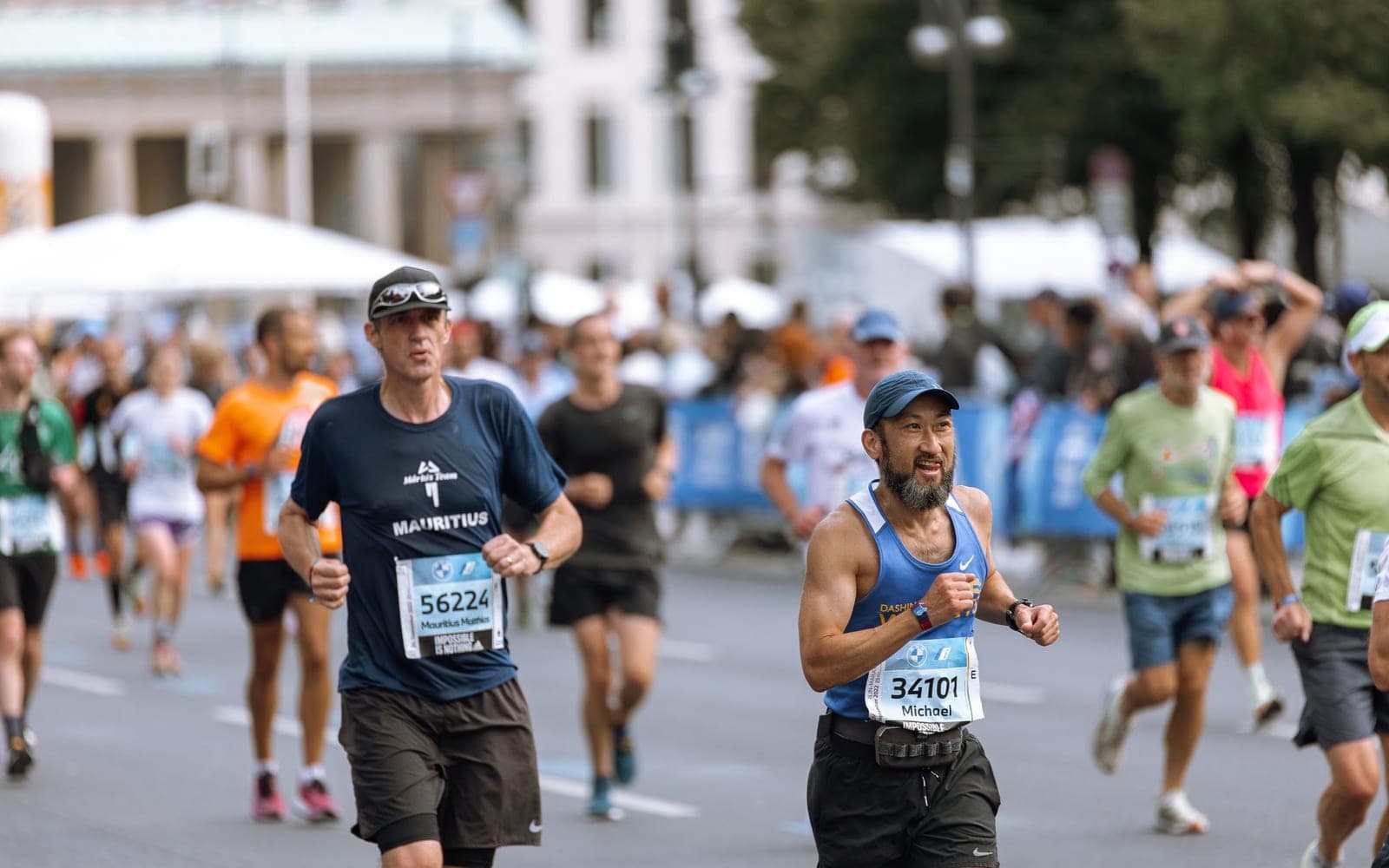 Runners in a city marathon